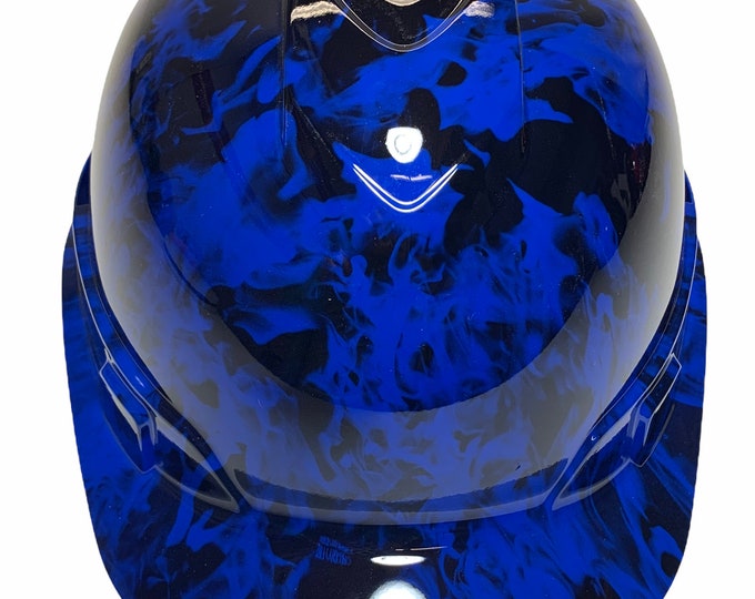 Hard Hat Ridgeline Cap Style Custom Vented Blue Flames