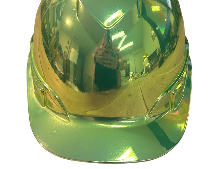 Custom Hydro Dipped Kandy Lime Chrome Hard Hat Ridgeline Vented Cap Style