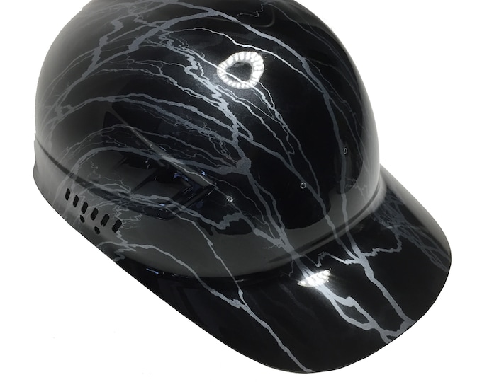 Custom Hydro Dipped Silver Lightning Bump Cap