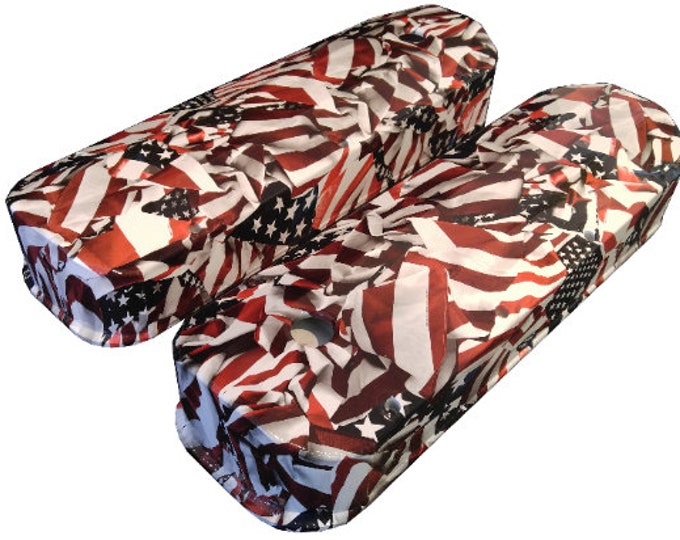 Chevy Big Block  QFT Aluminum Valve Covers 128-22BQFT  American Flags