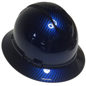 Hard Hat Ridgeline Full Brim CUstom Kandy Blue Carbon Fiber hydro dipped