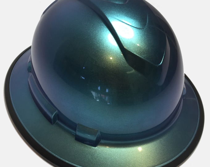 Custom Painted Blue Green Chameleon Ridgeline Full Brim W/Black EdgeGard