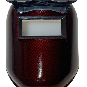 Hydrogetauchter individueller Schweißhelm WHP100 mit getauchtem Carbonfaser-Finish, Kandy-Rot