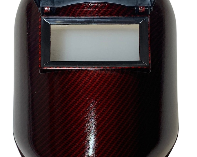 Hydro Dipped Custom Welding Helmet  WHP100 Dipped Carbon Fiber Finish Kandy Red