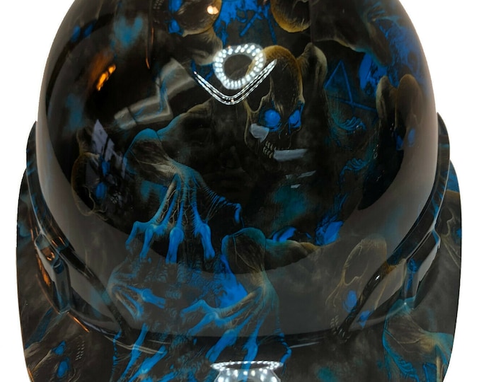 Custom Hydro Dipped Hard Hat Ridgeline Cap Style Blue Creeper