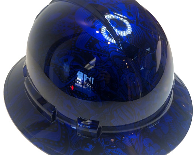 Custom Hydro Dipped Hard Hat Ridgeline Full Brim Blue Kandy Gambler