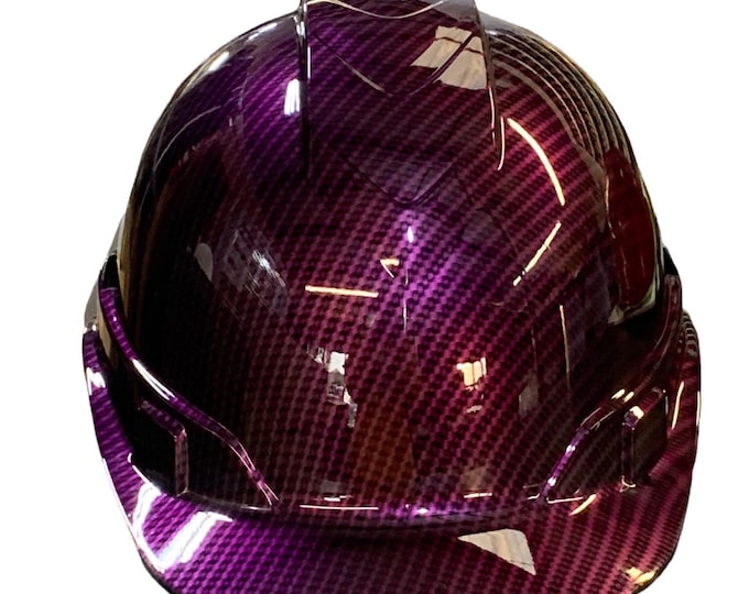 Custom Hydro Dipped Carbon Fiber Kandy Purple Hard Hat Ridgeline Vented Cap Style