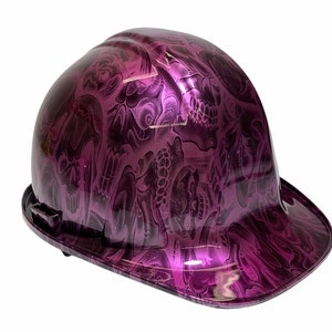 Custom Hard Hat Hydro Dipped Pink Negative Insanity Skulls SL Series Cap Style