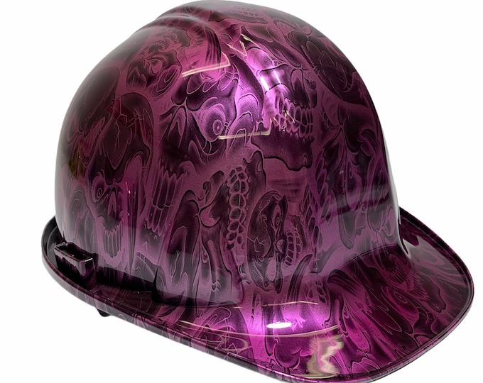 Custom Hard Hat Hydro Dipped Pink Negative Insanity Skulls SL Series Cap Style