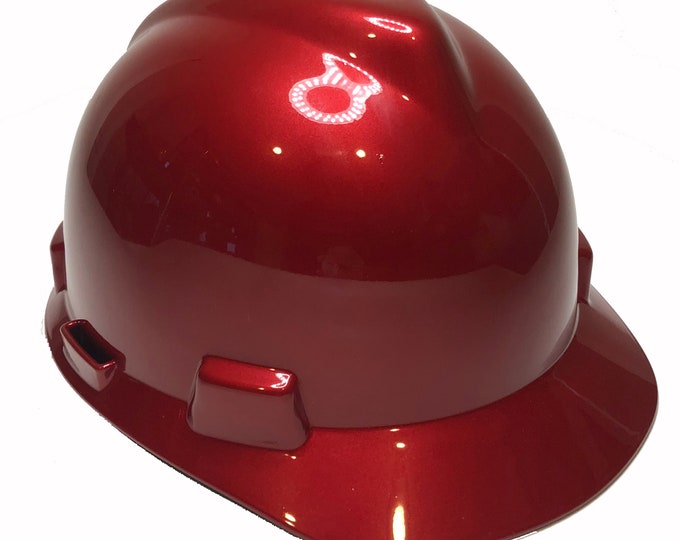 Custom Hard Hat Barcelona Red MSA V-Gard Cap Style