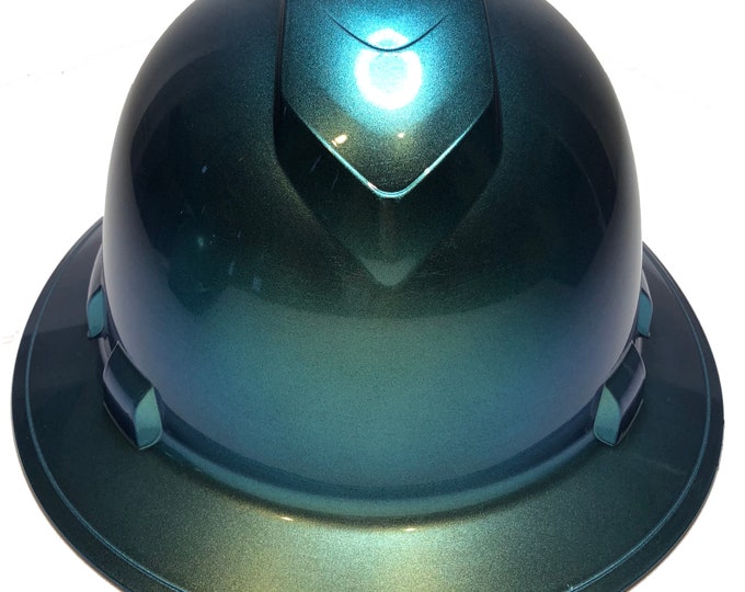 Custom Hard Hat Ridgeline Blue Green Chameleon