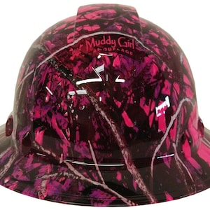 Custom Hydro Dipped Hard Hat Ridgeline Full Brim Muddy Girl Camo
