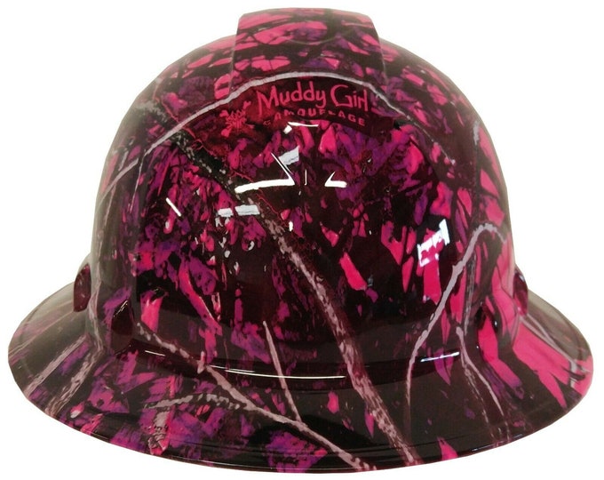 Custom Hydro Dipped Hard Hat Ridgeline Full Brim Muddy Girl Camo
