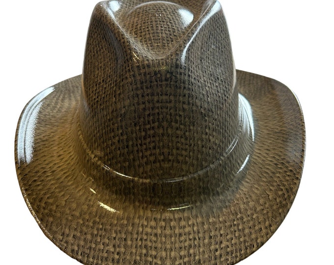 Custom Hydro Dipped Vulvan Burlap Cowboy Hat