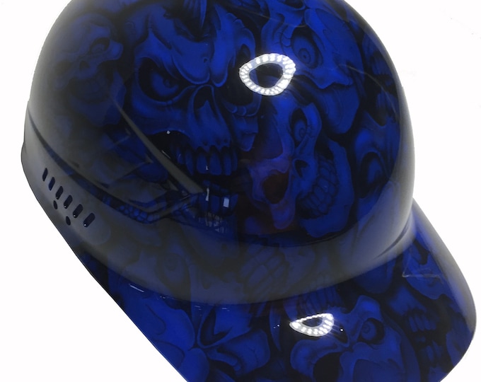 Custom Hydro Dipped Blue Insanity Skulls Bump Cap