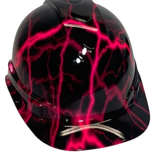 Hard Hat Ridgeline Cap Style Custom Pink Lightning