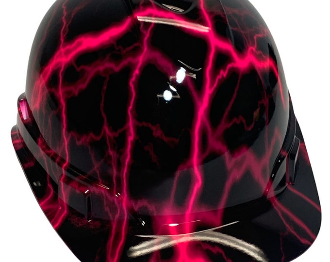 Hard Hat Ridgeline Cap Style Custom Pink Lightning