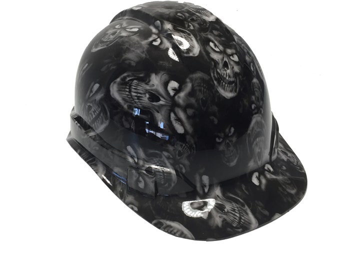 Hard Hat Ridgeline Cap Style Custom Light Gray Hades Skulls