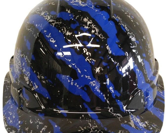 Custom Hard Hat Ridgeline Cap Style Custom Dark Blue Marble Splash