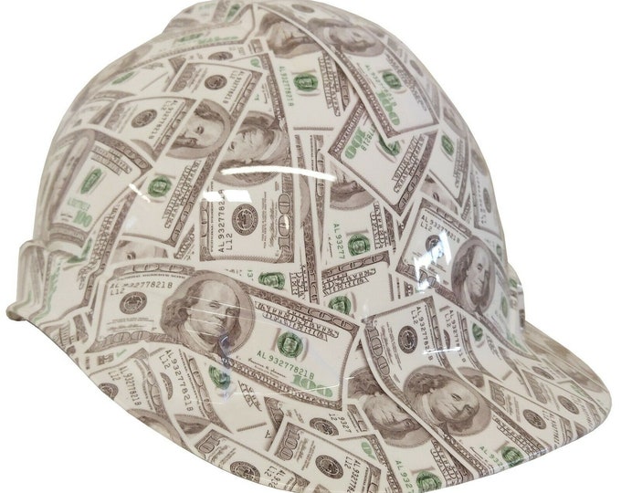 Hard Hat Ridgeline Cap Style Custom White 100 Bills