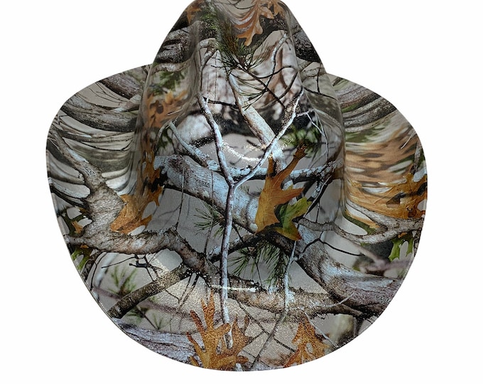 Custom Western Outlaw Hard Hat White Vista Camo