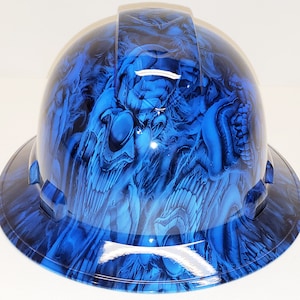 Hydro dip Hard Hat Boss Skulls Kandy Blue Pyramex Ridgeline Protective