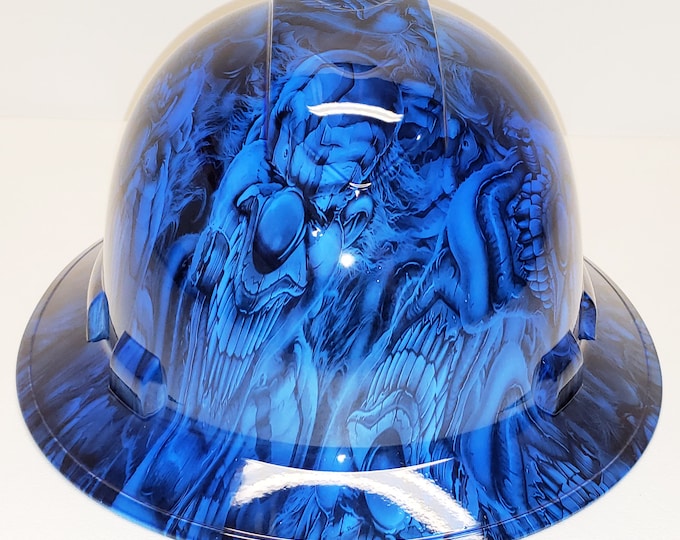 Hydro dip Hard Hat Boss Skulls Kandy Blue Pyramex Ridgeline Protective