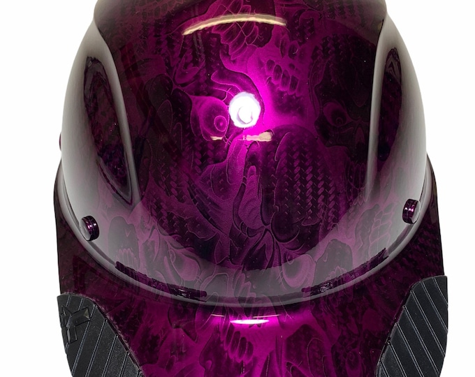 Custom Kandy Purple Insanity Skulls Lift Dax Carbon Fiber HDCC-17KG  Cap Style HardHat