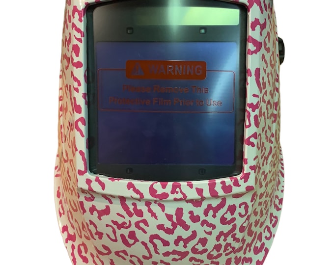 Custom Hydro Dipped Welding Mask WHAM30 Series Auto Dark Pink Cheetah Print