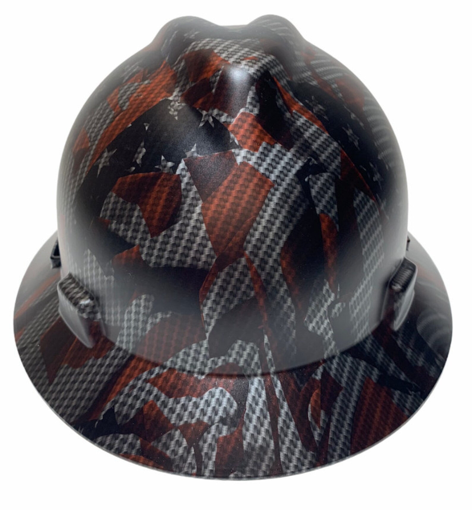 Custom Hard Hat Hydro Dipped Carbon Fiber American Flags S MSA Etsy