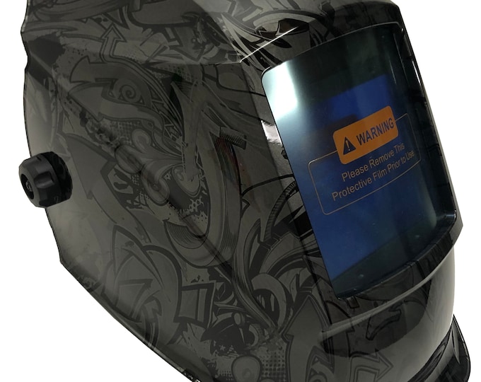 Custom Hydro Dipped Welding Mask WHAM30 Series Auto Dark Metallic Graphite Graffiti High Gloss