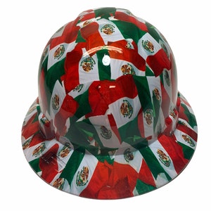 Casque de protection ventilé à bord complet Hydro Dip HBFC-7G, levée du drapeau du Mexique Briggs