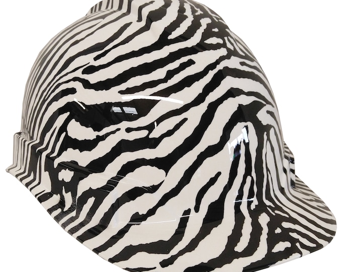 Hard Hat Ridgeline Cap Style Hydro Dipped White Zebra