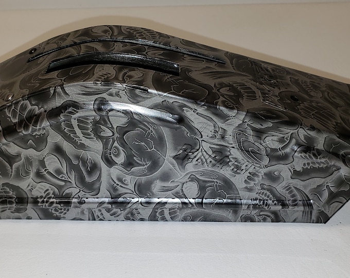 Custom B&M Shifter Cover Negative Insanity Skulls  Hydro dipped 80821
