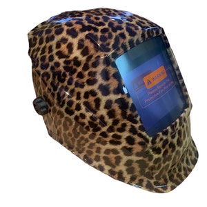 Custom Hydro Dipped Welding Mask WHAM30 Series Auto Dark Cheetah Print