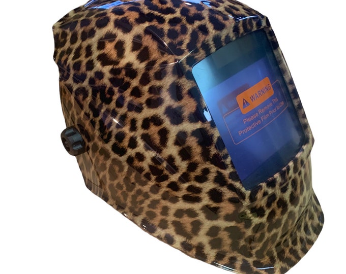 Custom Hydro Dipped Welding Mask WHAM30 Series Auto Dark Cheetah Print