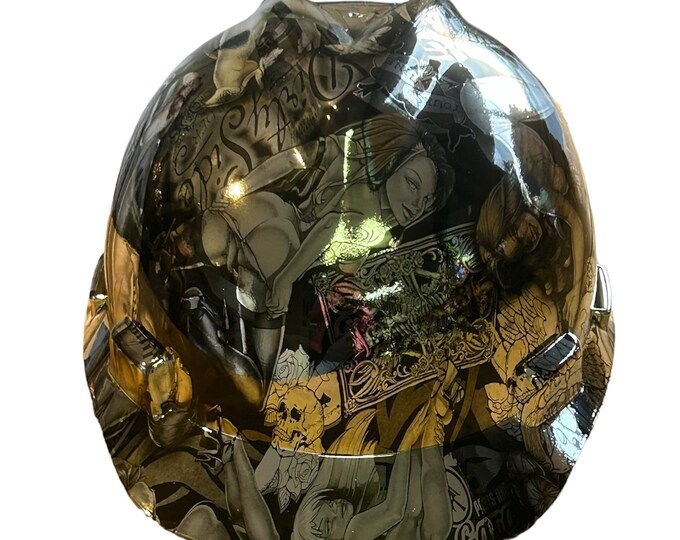 Hard Hat MSA V-Gard Cap Style Custom Chrome Naughty Boy
