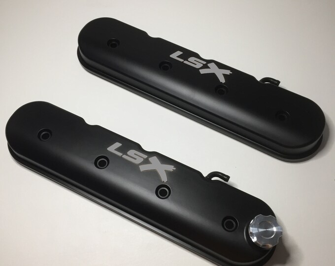 Custom LSX Valve Covers 241-407 Black With Gray LSX