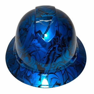 Custom Hard Hat Ridgeline Full Brim Light Kandy Blue Graffiti