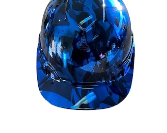 Hard Hat Ridgeline Cap Style Custom Chrome Kandy Blue Midnight Flags