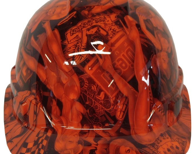 Custom Hard Hat Hi Vis Orange Naughty Boy Cap Style Ridgeline