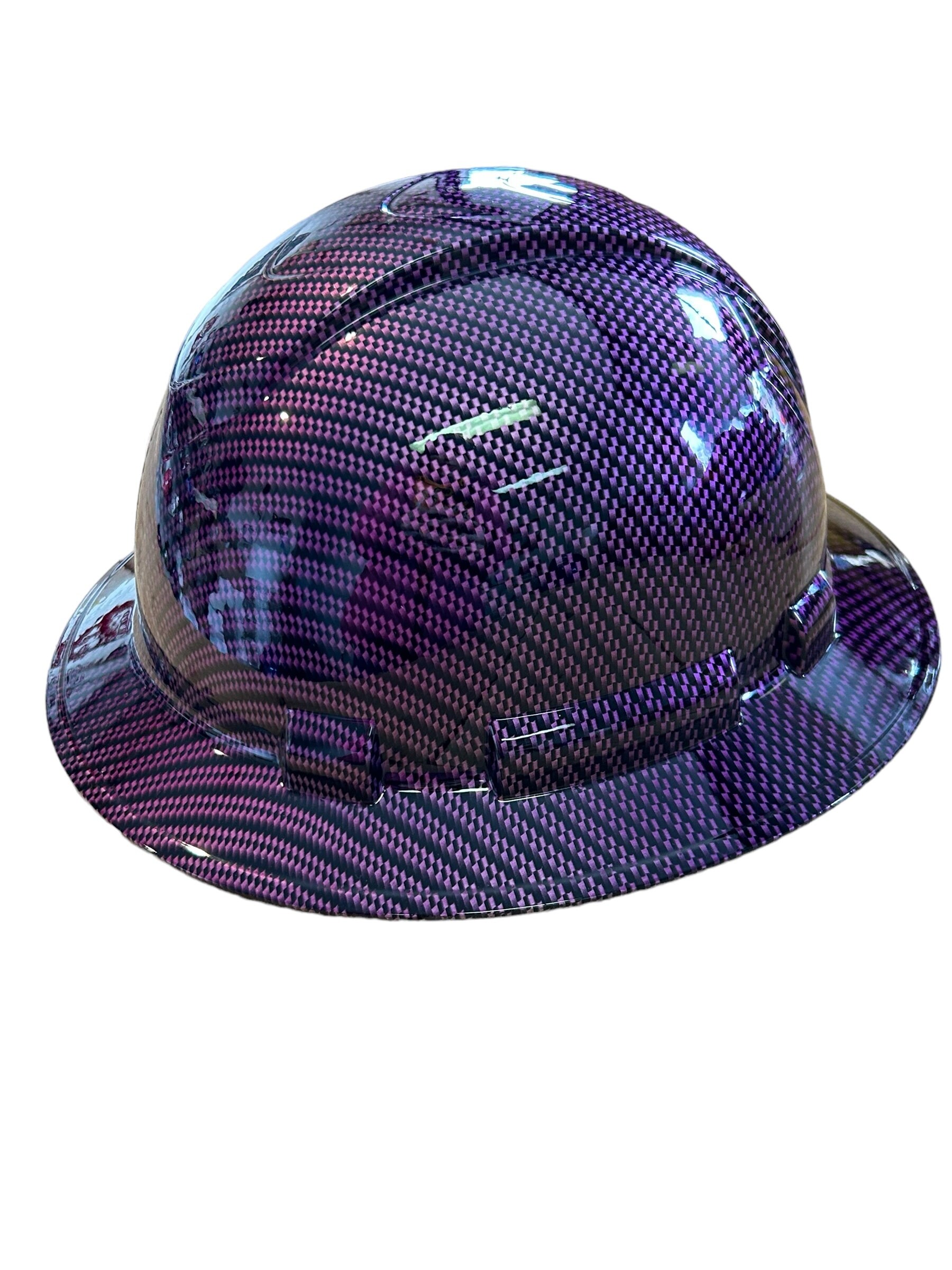 Custom Hard Hat Purple Kandy Square Carbon Fiber Hydro