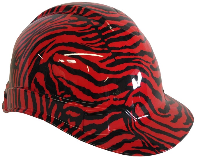Hard Hat Ridgeline Cap Style Custom Red Zebra