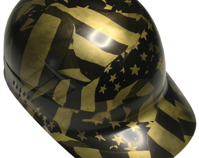 Hydro Dipped Custom Bump Cap Metalic Gold Midnight Flags