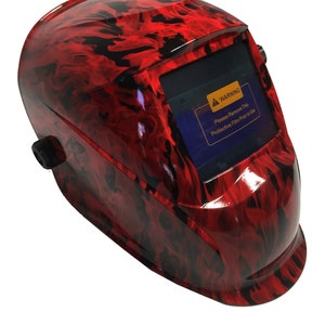 Hydro Dipped Custom Schweißhelm AUTO DARK WHAM10 Serie Red Flames