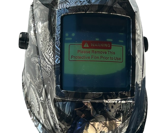 Custom Hydro Dipped Welding Helmet AUTO DARK WHAM30 Series Chrome Naughty Boy