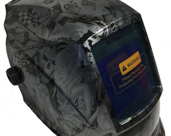 Hydro Dipped Welding Helmet AUTODARK WHAM30 Series Metallic Graphite Naughty Boy