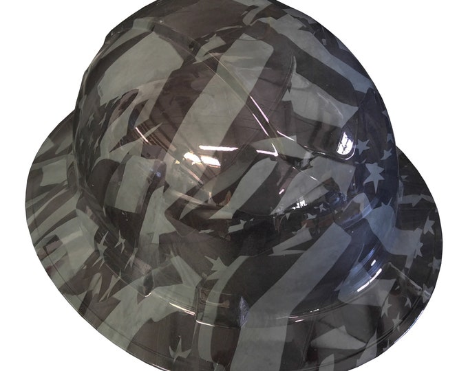 Hard Hat Ridgeline Full Brim Custom Slate Gray Midnight American Flags