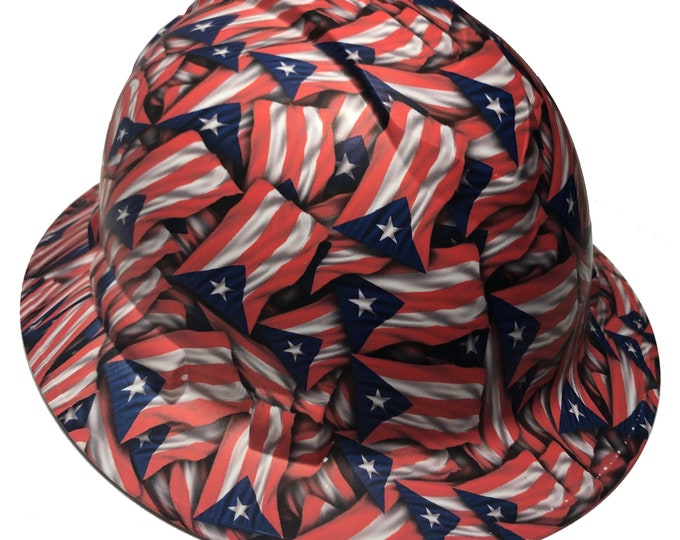 Hard Hat Ridgeline Full Brim Custom Colored Puerto Rico Flags