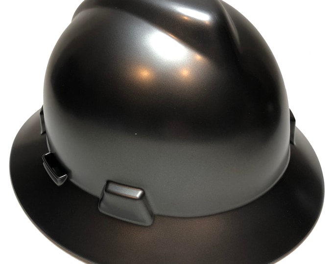 Custom Painted Metallic Graphite MSA V-Gard Full Brim